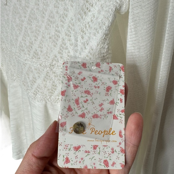 Free People | NWT Long Sleeve Pieced Top in Ivory Small - Picture 6 of 8